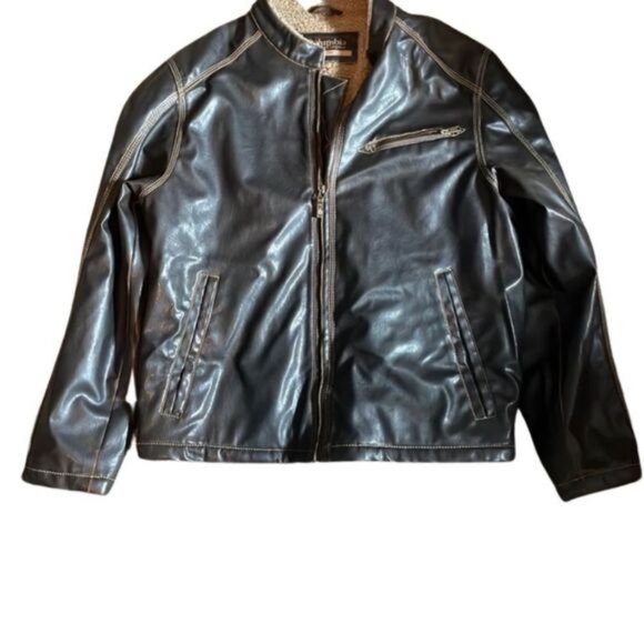 Columbia Sportswear Faux Leather Jacket Brown Large - Picture 1 of 12